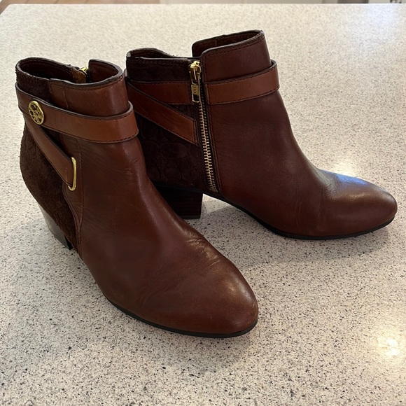 Coach Page Brown Embossed Ankle Boots. - Picture 2 of 15